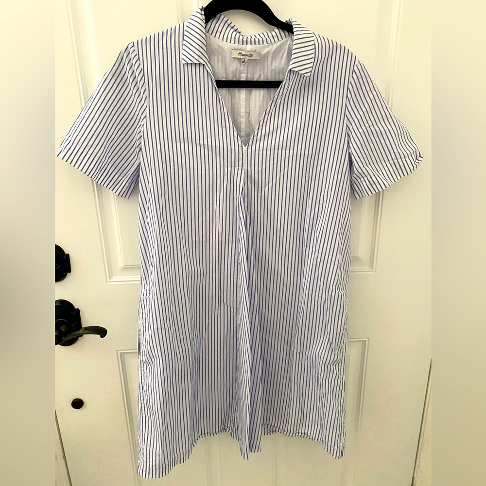 Madewell Striped Swingout Shirt Dress - Picture 2 of 6